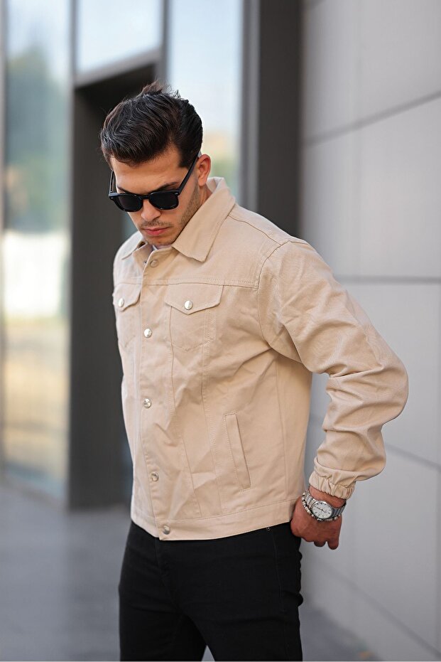 Çıtçıtlı Oversize Kot Ceket - 4