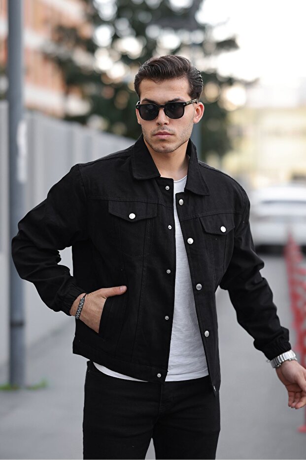 Çıtçıtlı Oversize Kot Ceket - 2