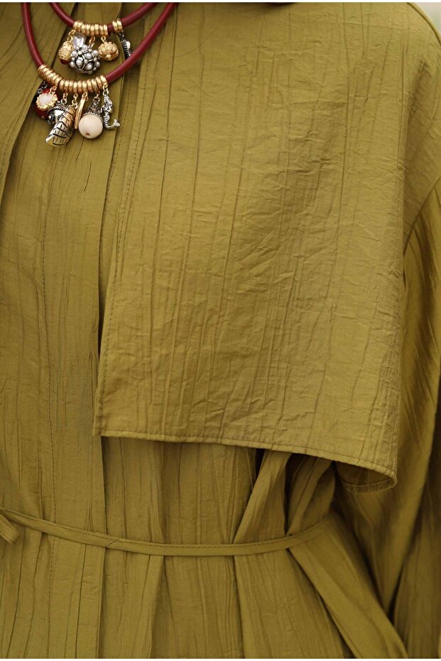 Rüzgarlıklı Elbise Olive - 6