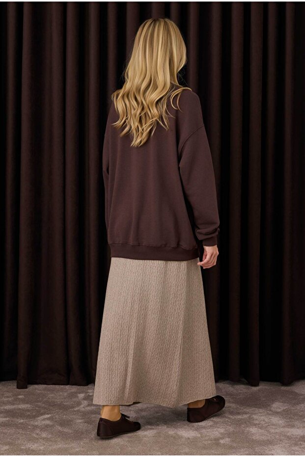 Dokulu Triko Etek Vizon - 4