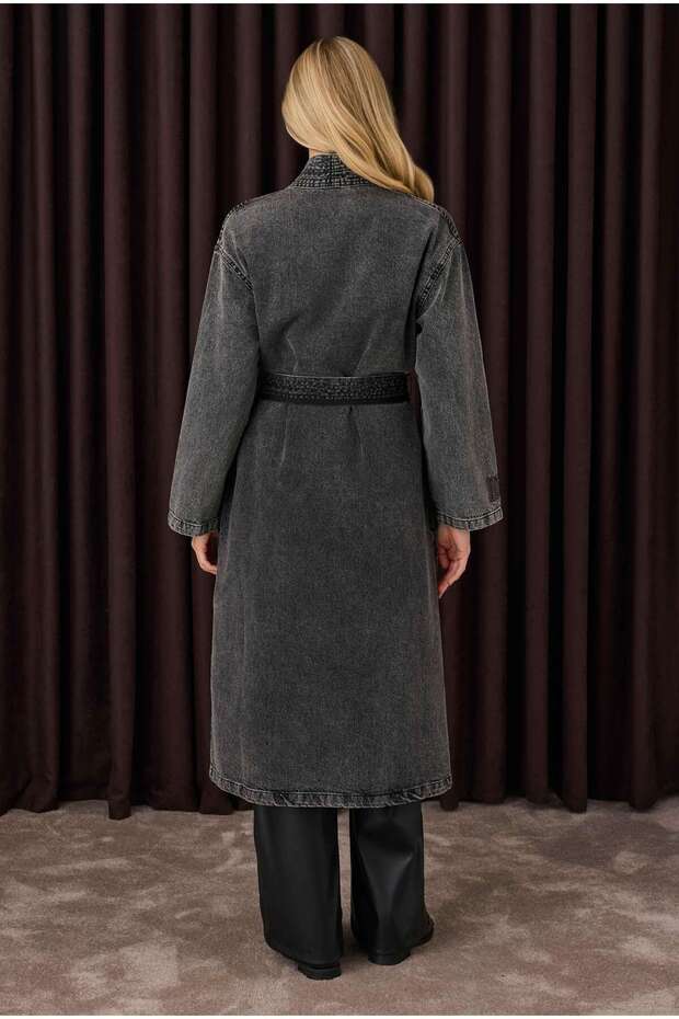 Denim Kimono Antrasit - 4