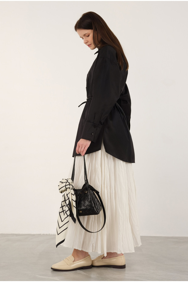 Poplin Gömlek Kısa Siyah - 3