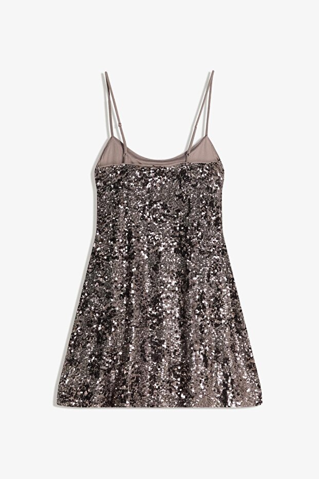 Pullu askılı elbise - 6