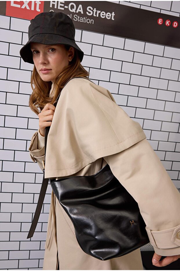 Deri Tote Çanta Siyah - 2