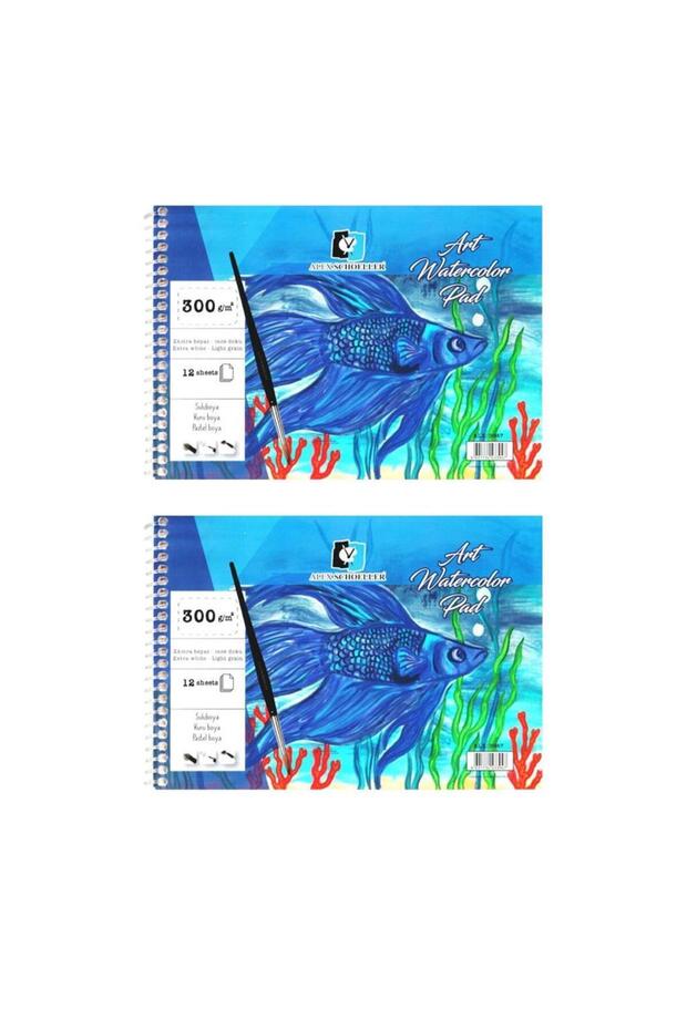 Art Spiral Watercolor Notebook A4 300 Gr. 12 Yp. Alx-3930 2-Piece