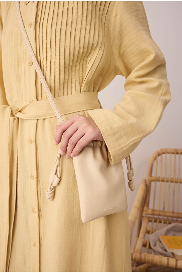 Mini Kese Çanta Tereyağ - 7