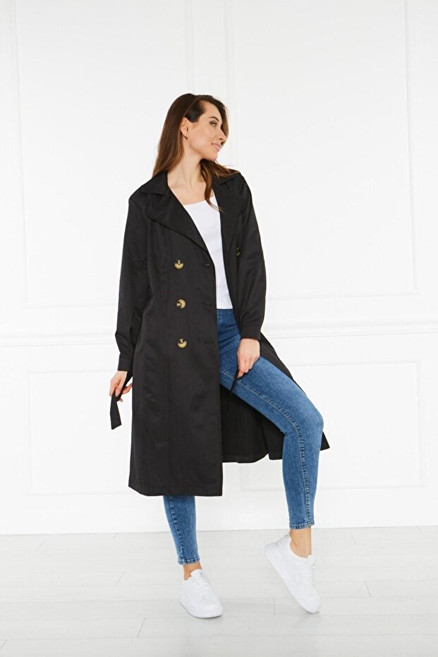 خندق صيفي غير مُبطن مع جيوب وأزرار وحزام - 5