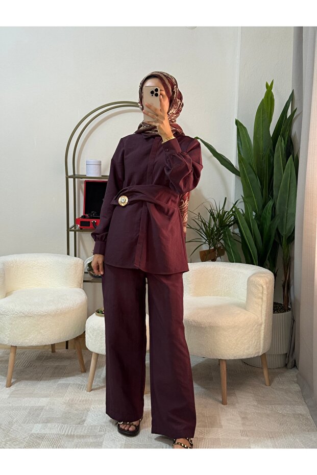 BROŞLU TAKIM BORDO - 1