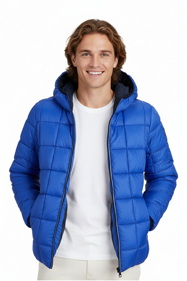 Erkek Lacivert & Saks Jjebrook Reversible Jacket Sn Çift Taraflı Mont Ceket 12278780-Sky Captain - 5