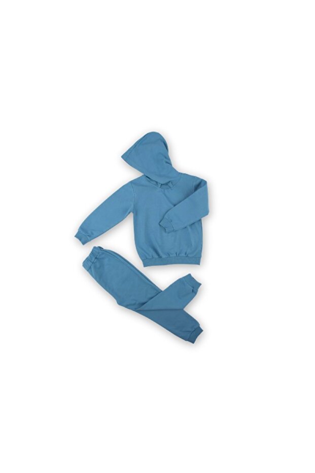 طقم أساسي مكون من قطعتين من النسيج المزدوج باللون النيلي - 1