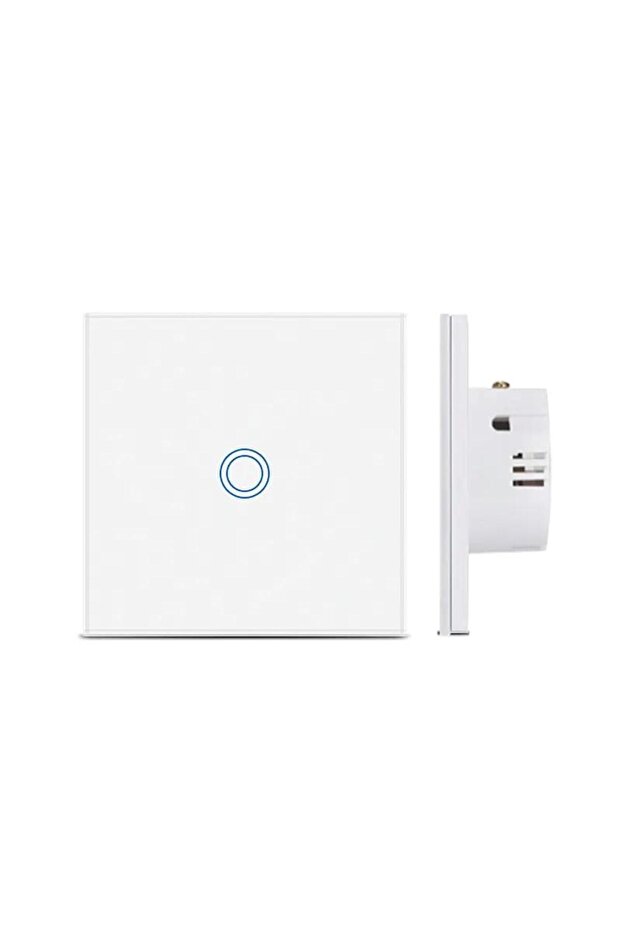 Comutator tactil inteligent, wireless 2.4GHz, design modern, iluminare LED, alb - 3
