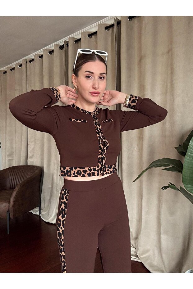 LEOPAR ŞERİTLİ ALT ÜST TAKIM - 1