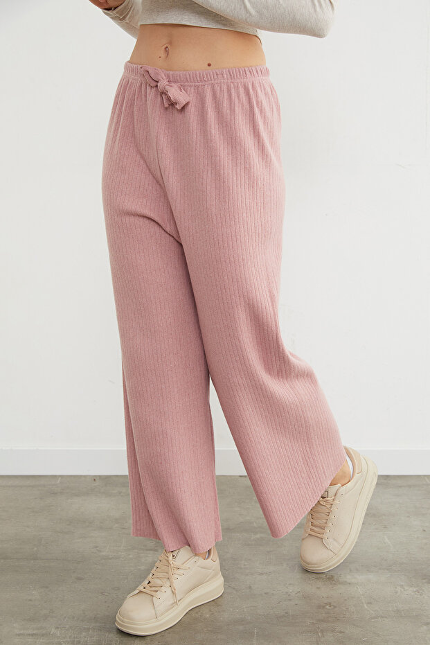 Basic Fitilli Beli Lastikli Pantolon - 5