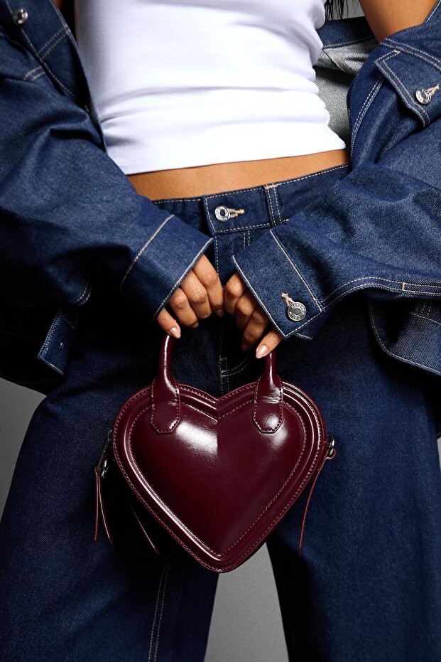 Mini kalp çanta - 1