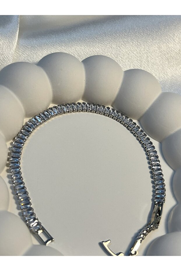 سوار مرصع بالأحجار - فضي - 3