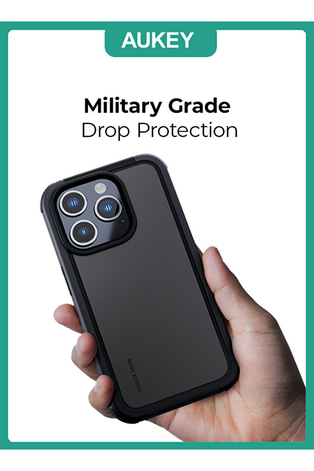 UrbanGuard Elite - جراب مغناطيسي صلب لهاتف iPhone 15 Pro Max - PC-UG10D أسود