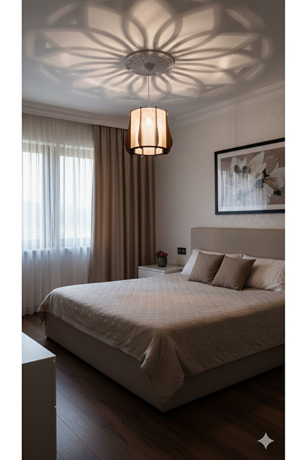 BSD DEKORATİF TÜLLÜ TEKLİ SARKIT AVİZE - 5