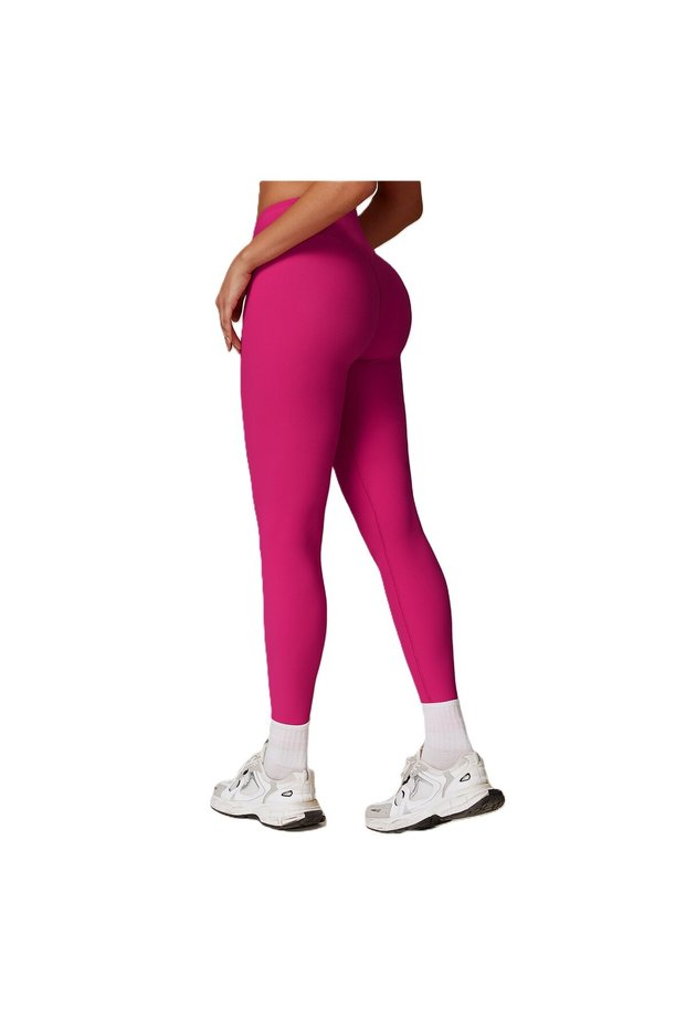 Yoga Pants-Pink-Size M