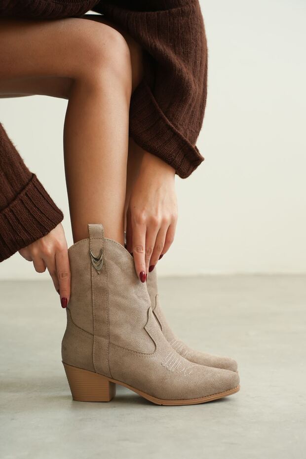 Kadın Grant Kısa Kovboy Bot - Vizon - 4