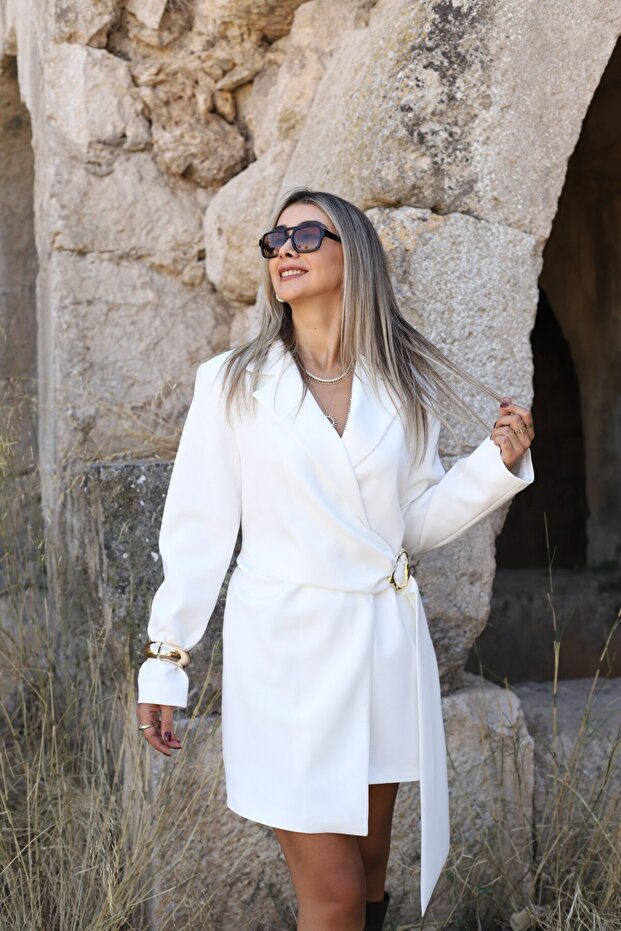 Rochie de damă cu detaliu curea - 1