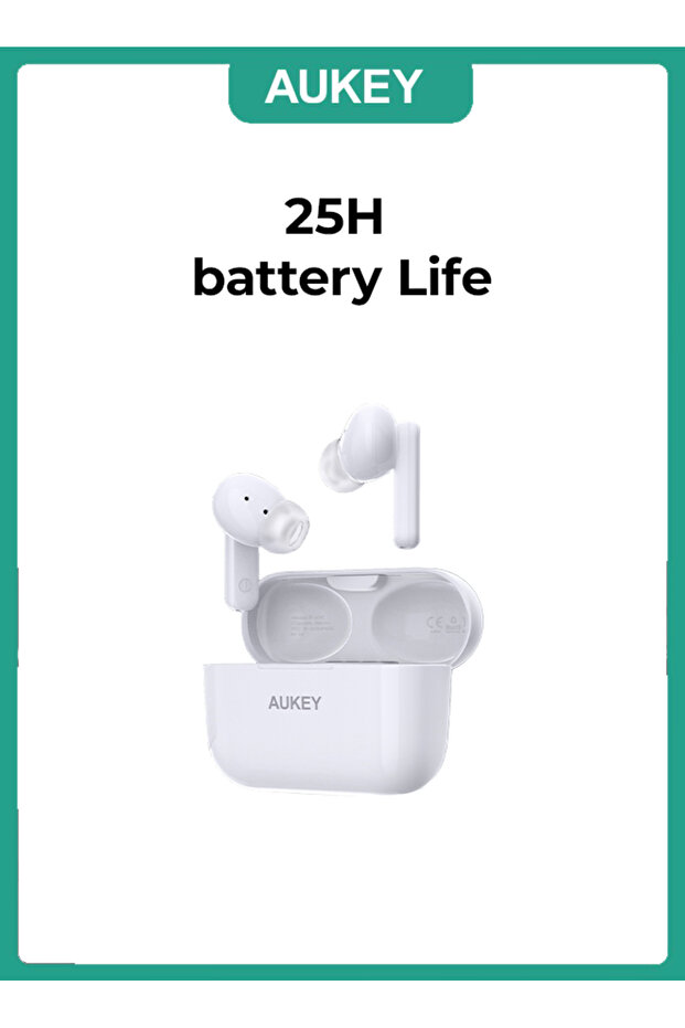 True Wireless Earbuds، BT5.2, IPX5 Waterproof, 22 Hours battery Life, 4g Weight, EP-M1S, White