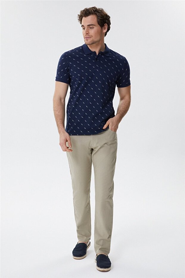 Bobby Men's 100% Cotton Polo Neck T-Shirt Light Navy Blue