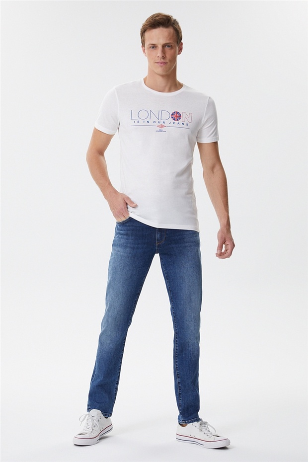 Cedric Men's 100% Cotton Crew Neck T-Shirt Off White