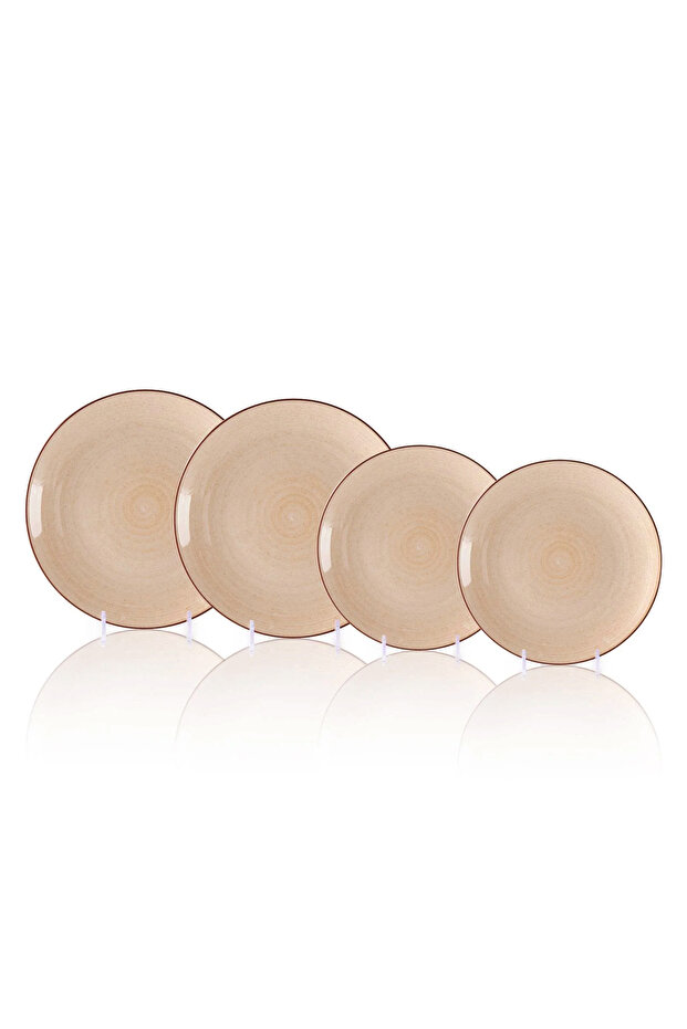 4-Piece Spiral Dinnerware Set – 2 Dinner 26cm Plate & 2 Appetizer 20cm Plate for 2 People.