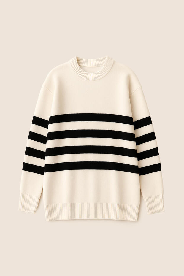 STRIPED KNIT TUNIC - 1