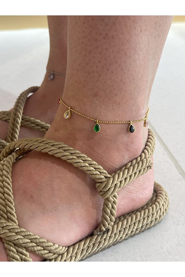 خلخال من حجر الدمع - ذهبي - 2