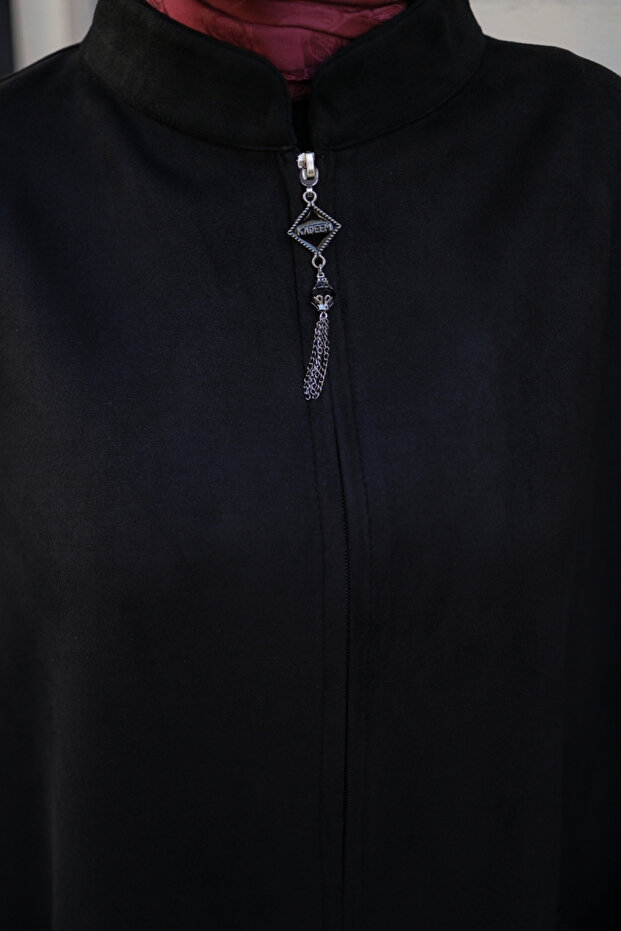 Suede Poncho & Black - 7
