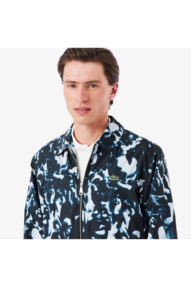 Erkek Gömlek Yaka Baskılı Lacivert Rüzgarlık - 2