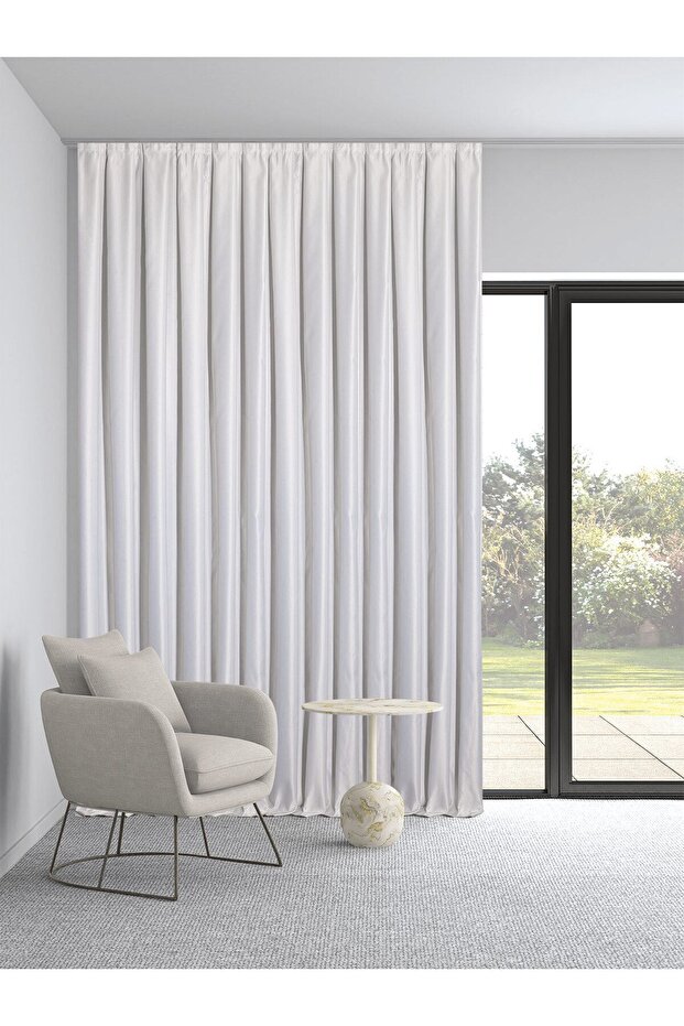 High Quality Cream Satin Sunshade Background Curtain Extrafor Gathered Single Wing