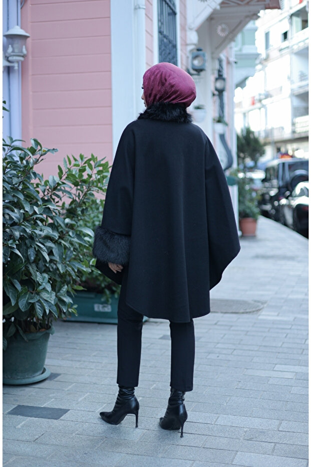 KÜRKLÜ PANÇO Siyah - 9