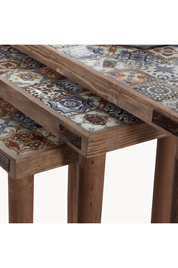 Esperanza Ceviz 3lü Zigon Sehpa - 4