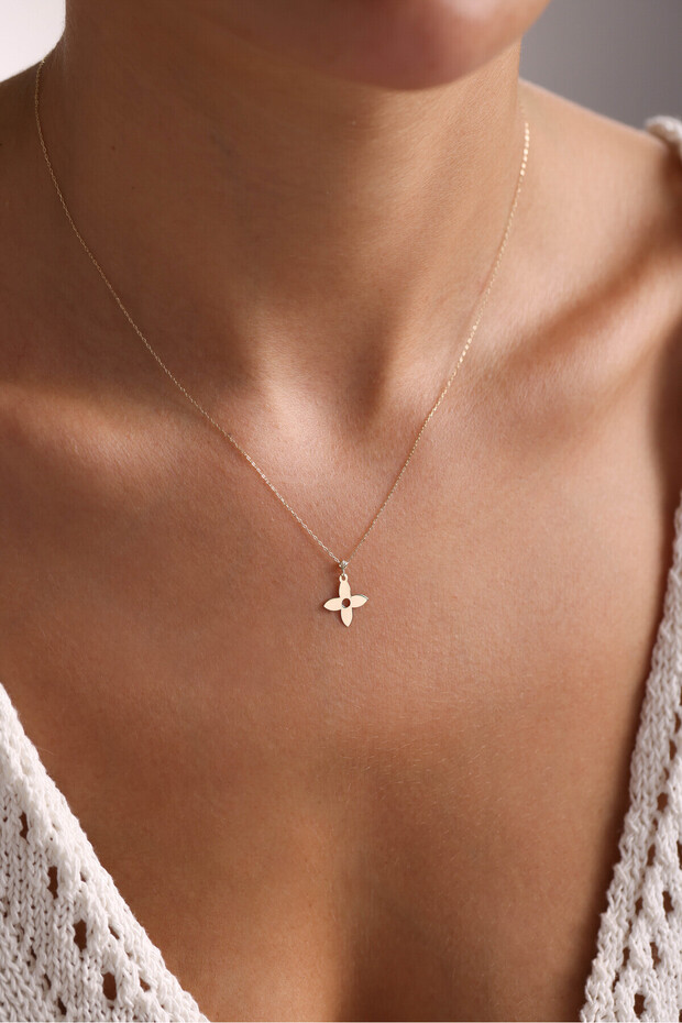 Altın Yonca Kolye - 3