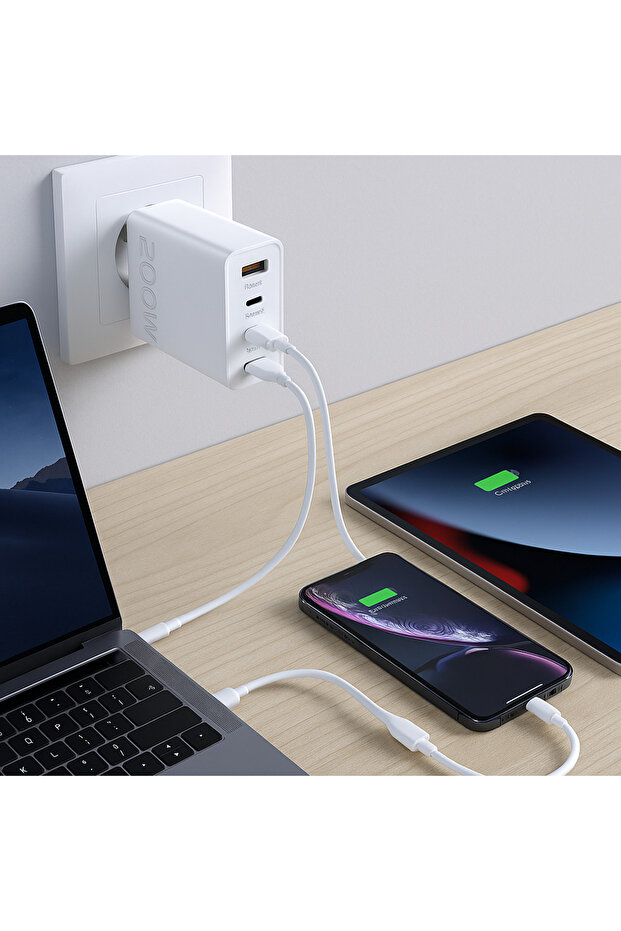 Çoklu Port 2×USB + 2×Type-C PD/QC Hızlı Şarj Cihazı - 4 Port Çok Fonksiyonlu Adaptör - 2
