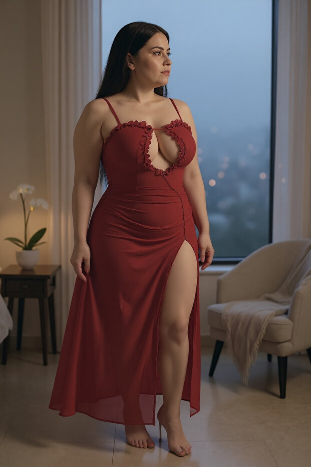 Şık ince askılı gecelik - 4