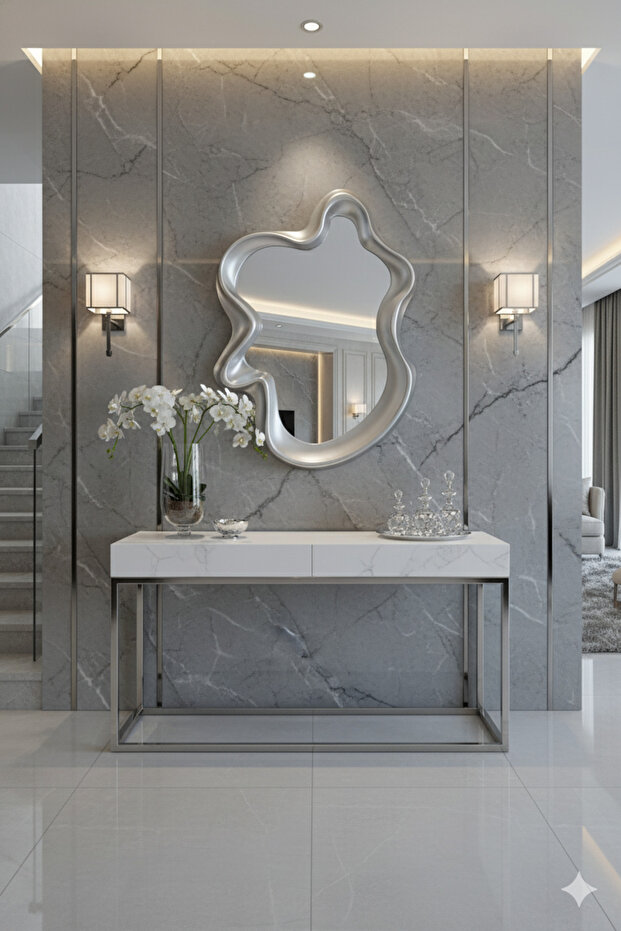 Elegant mirror set with a luxurious frame, adding a touch of sophistication to any space. 67 x 49 cm - 5