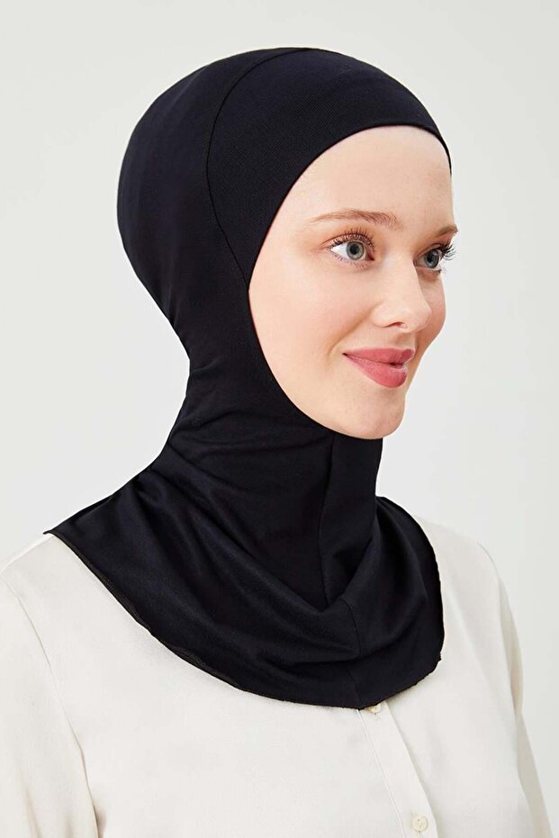 Siyah Hijabchi Boyunluklu Bone - 1