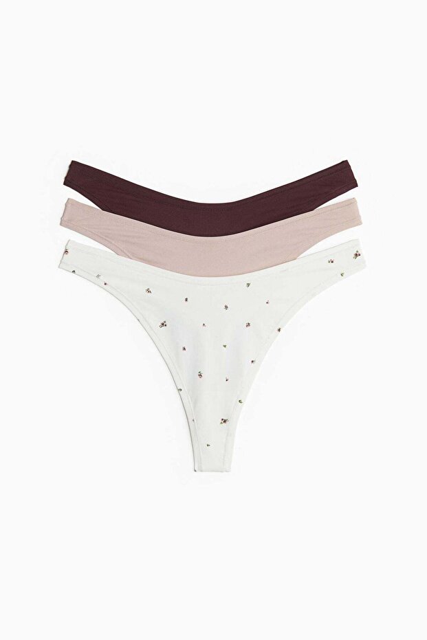 مجموعة من 3 سراويل داخلية من الألياف الدقيقة - 4