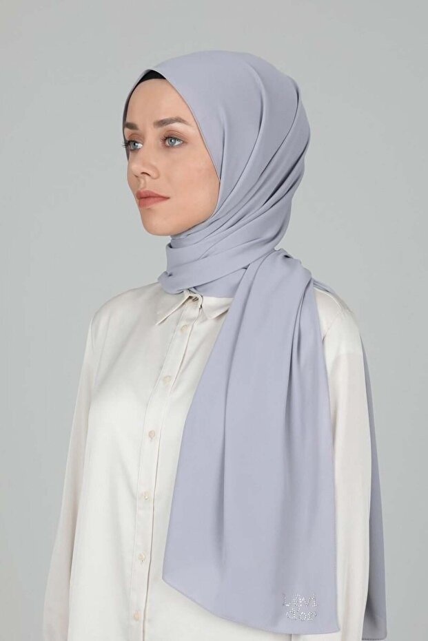 Light Gray Lux Chiffon Shawl