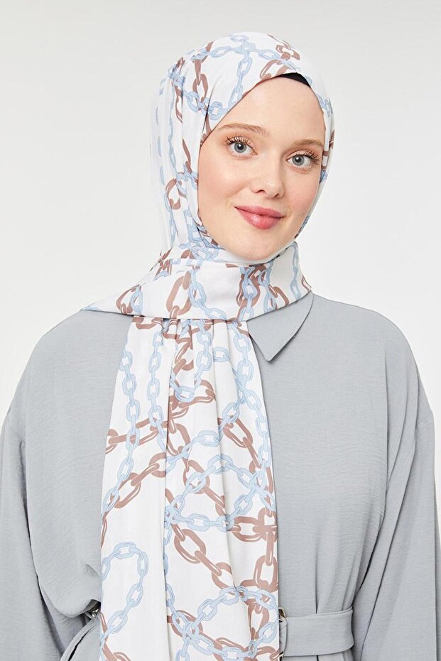 شال أحادي بنمط السلسلة الزرقاء - 1