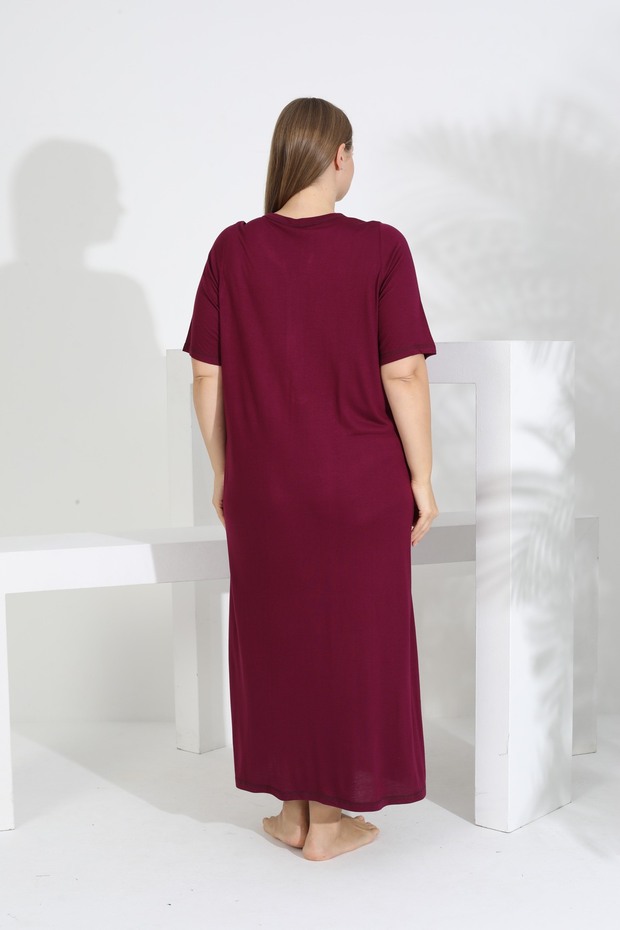 Kadın Bambu Kısa Kol Gecelik - 6