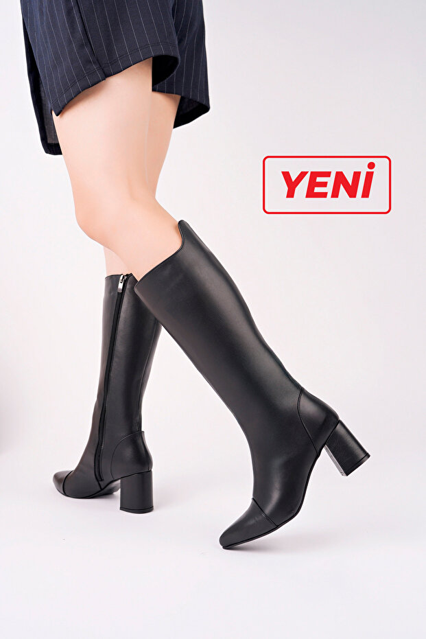 Genuine Leather Black Women's Leather Boots Dp02-1064