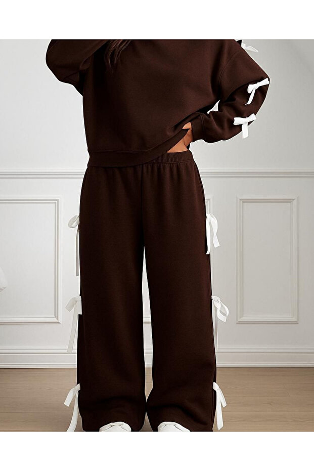 Ribbon Detail Alt Top Bottom Tracksuit Set