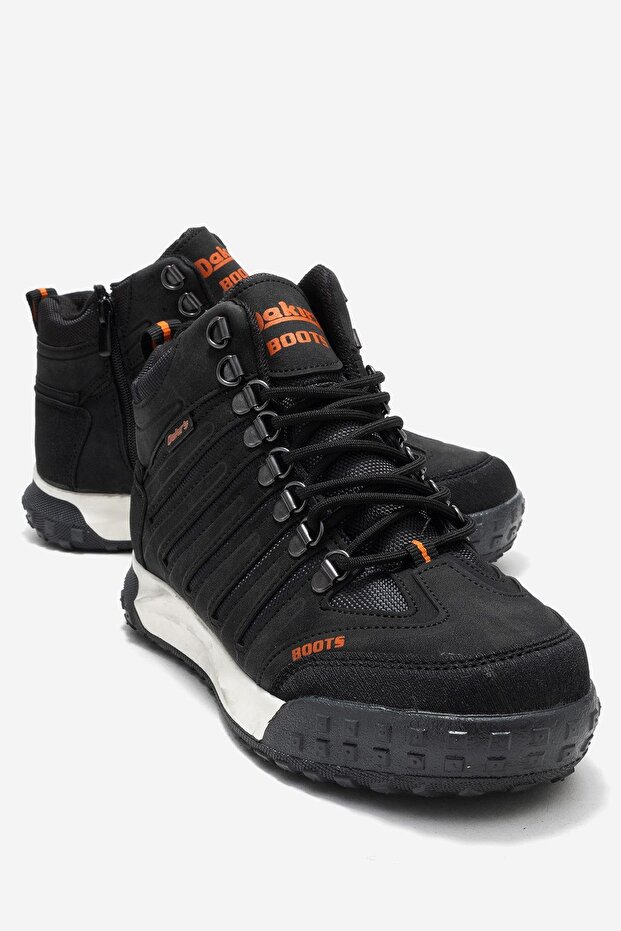 Men's Zippered Hooked Trekking Shoes Black White