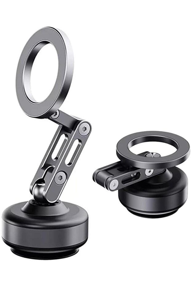 Vacuum Suction Magnetic Phone Holder X93 (Gray) - 360° Rotating Magnetic Bracket for Glass & Dashbo