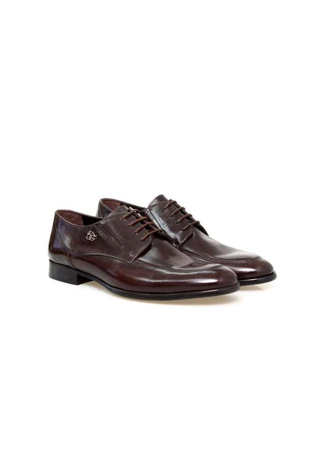 Brown Lace-Up Genuine Leather Men's Shoes