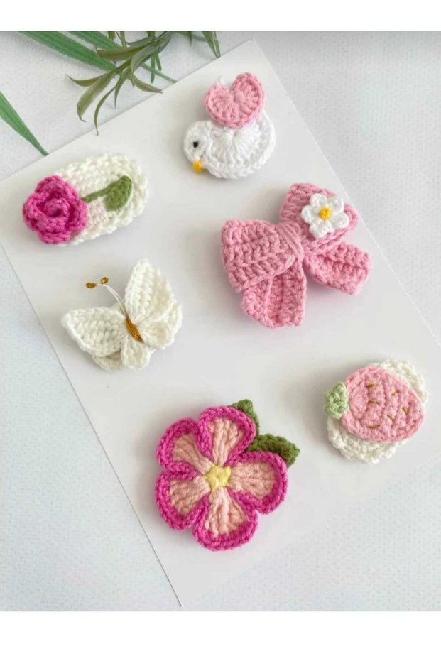 Newborn Baby Hair Clips Handmade Mixed Set of 6 Clips Hairless Baby Hair Clips Antiallergic Pinterest (0-3 Years)